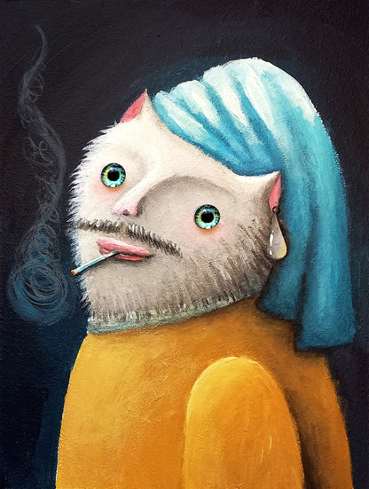 Cat with a Pearl Earring T-Shirt