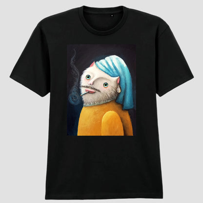 Cat with a Pearl Earring T-Shirt