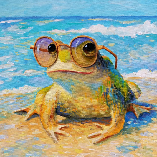 Frog in sunglasses on the beach T-Shirt
