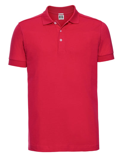566M Russell Mens Fitted Stretch Polo