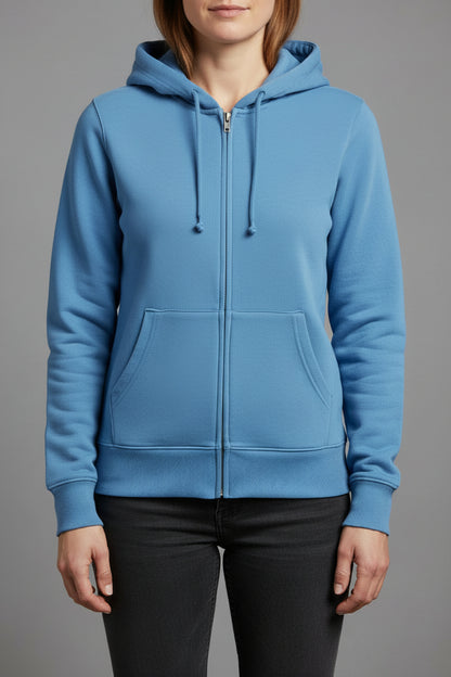 62118 FOTL Ladies Premium Hooded Sweat Jkt