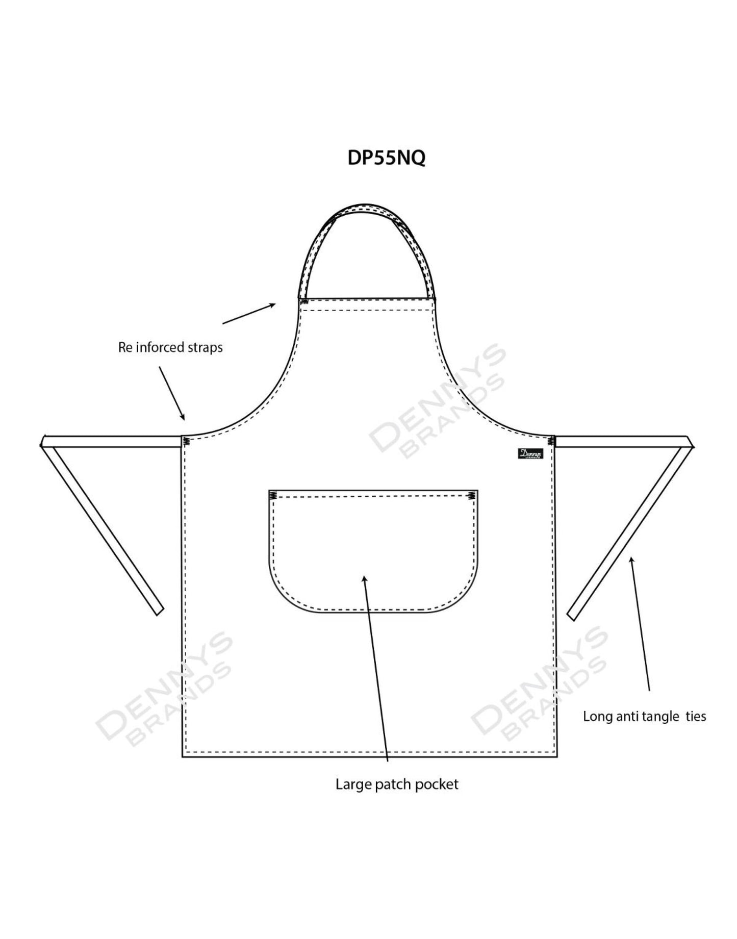 Dennys Low Cost Bib Apron With Pocket