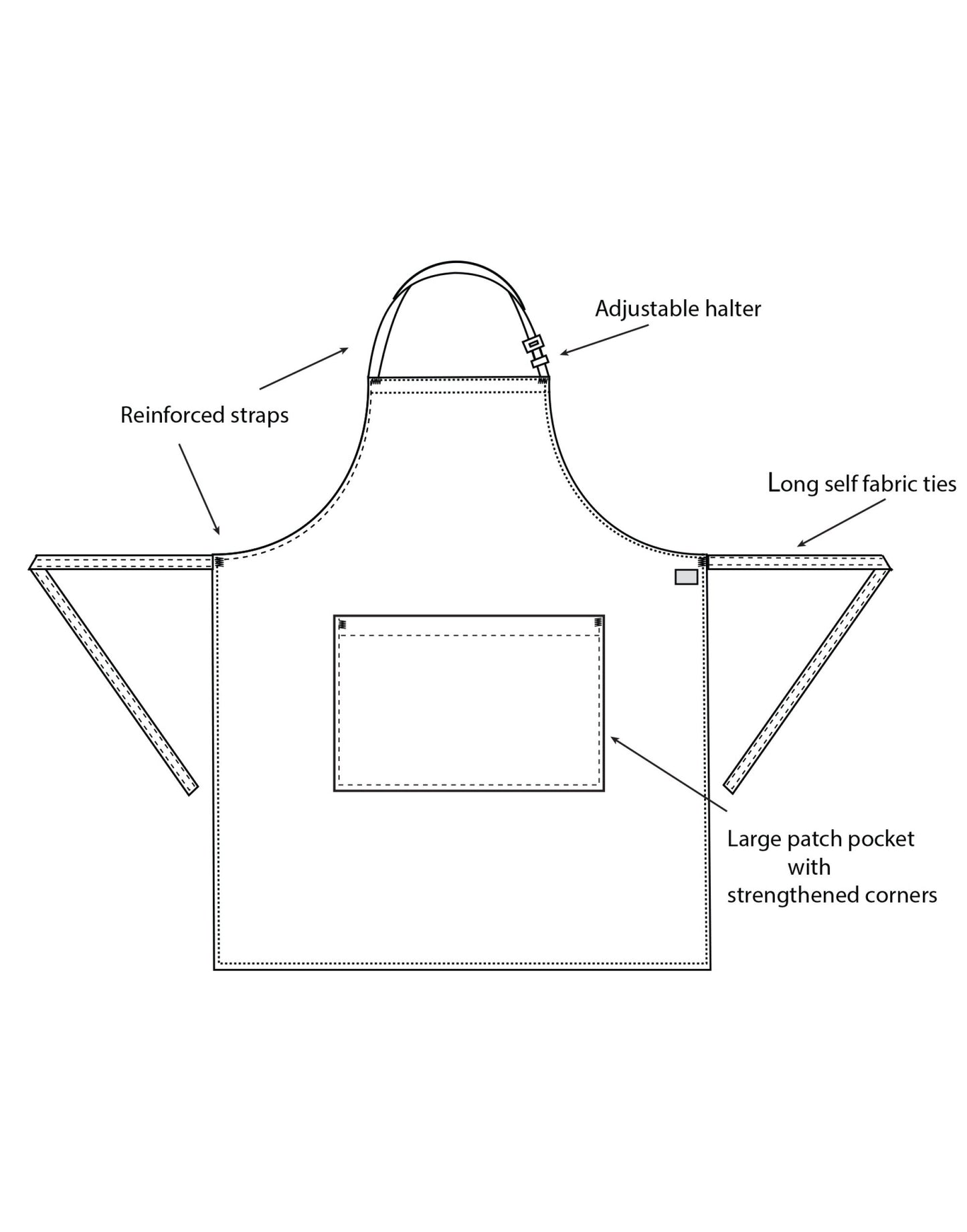 Dennys Recycled Bib Apron With Pocket
