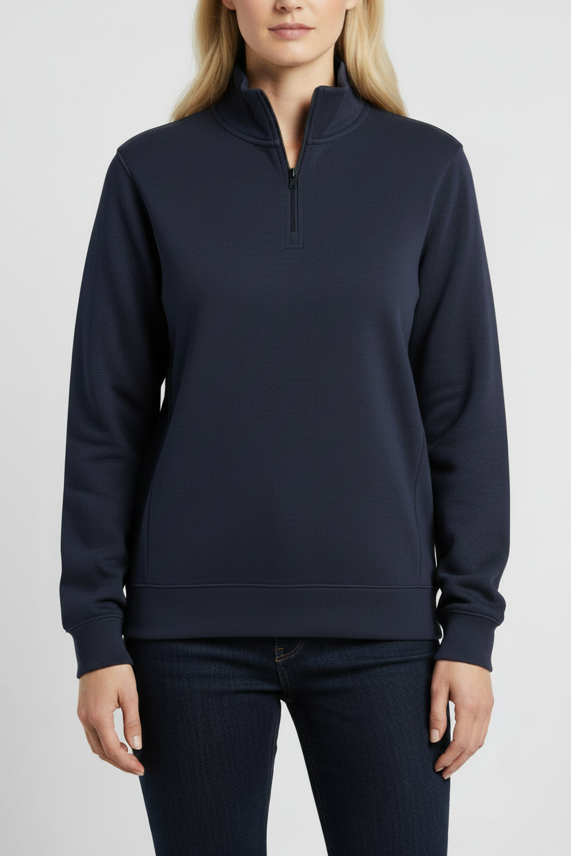 TJ5506 Tee Jays Ribbed Interlock Half Zip