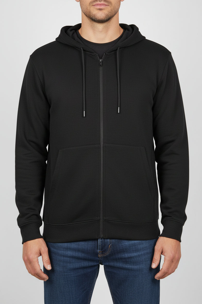 TJ5508 Tee Jays Ribbed Interlock Hood Full Zip