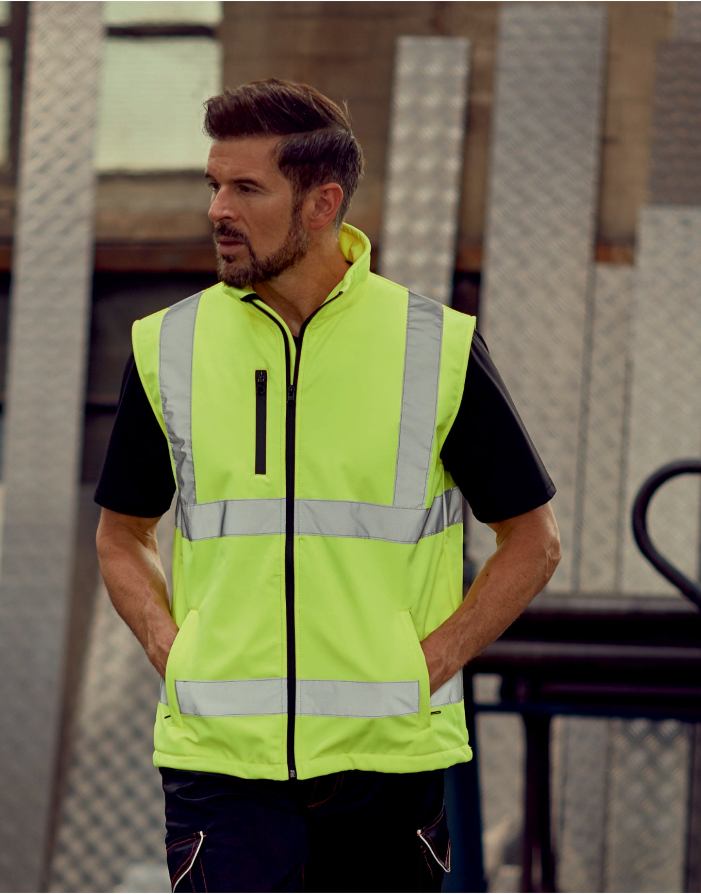 Yoko Hi Vis Softshell Bodywarmer