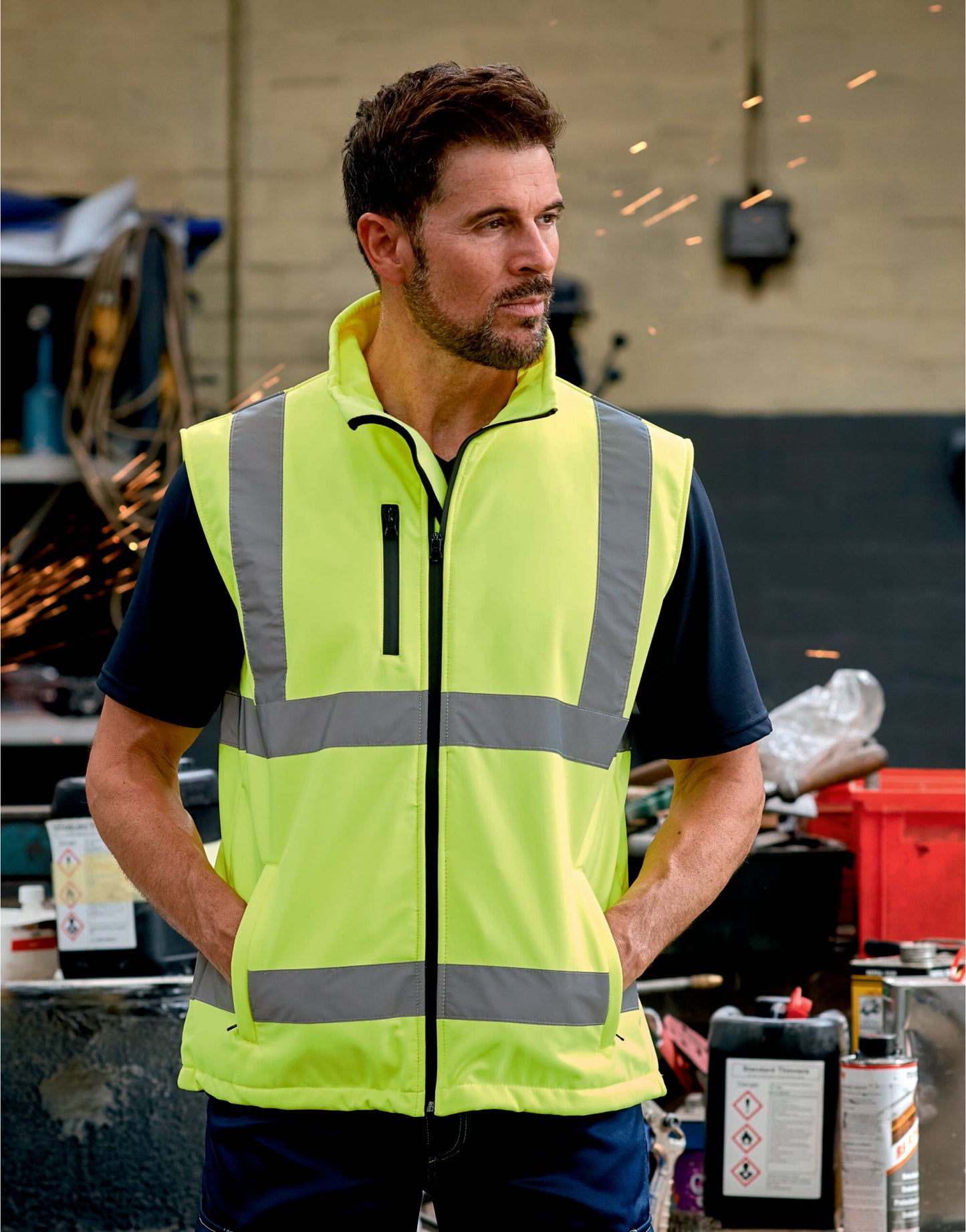 Yoko Hi Vis Softshell Bodywarmer
