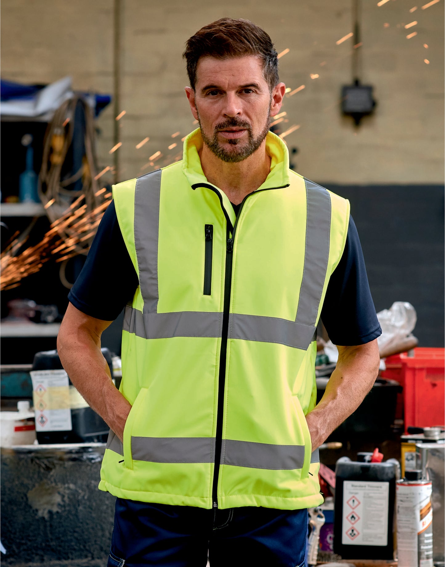 Yoko Hi Vis Softshell Bodywarmer